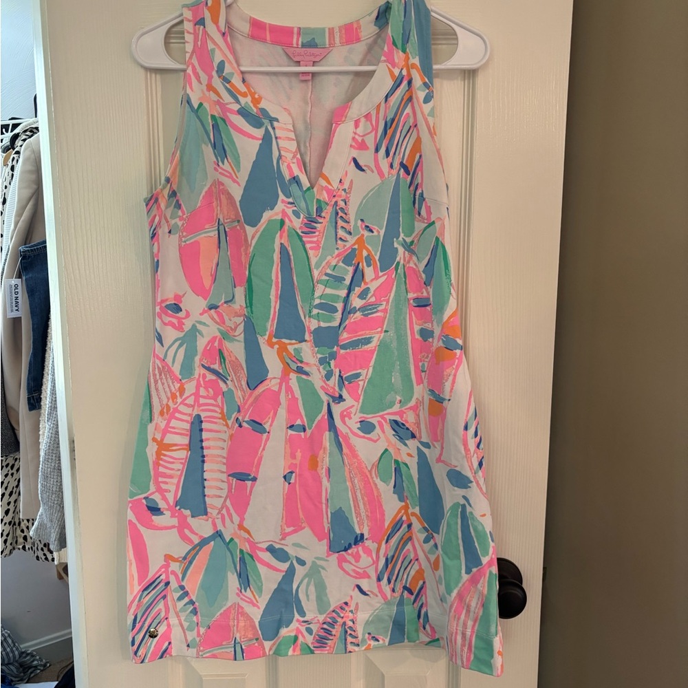 Lilly Pulitzer Colorful Leaf Print Mini Dress